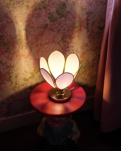 Lampe Fleur à poser - Lilas et doré