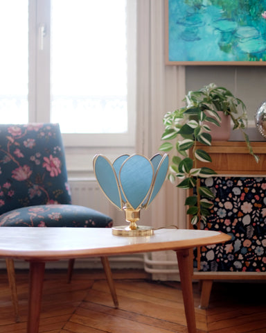Lampe Fleur à poser - Tempête et doré