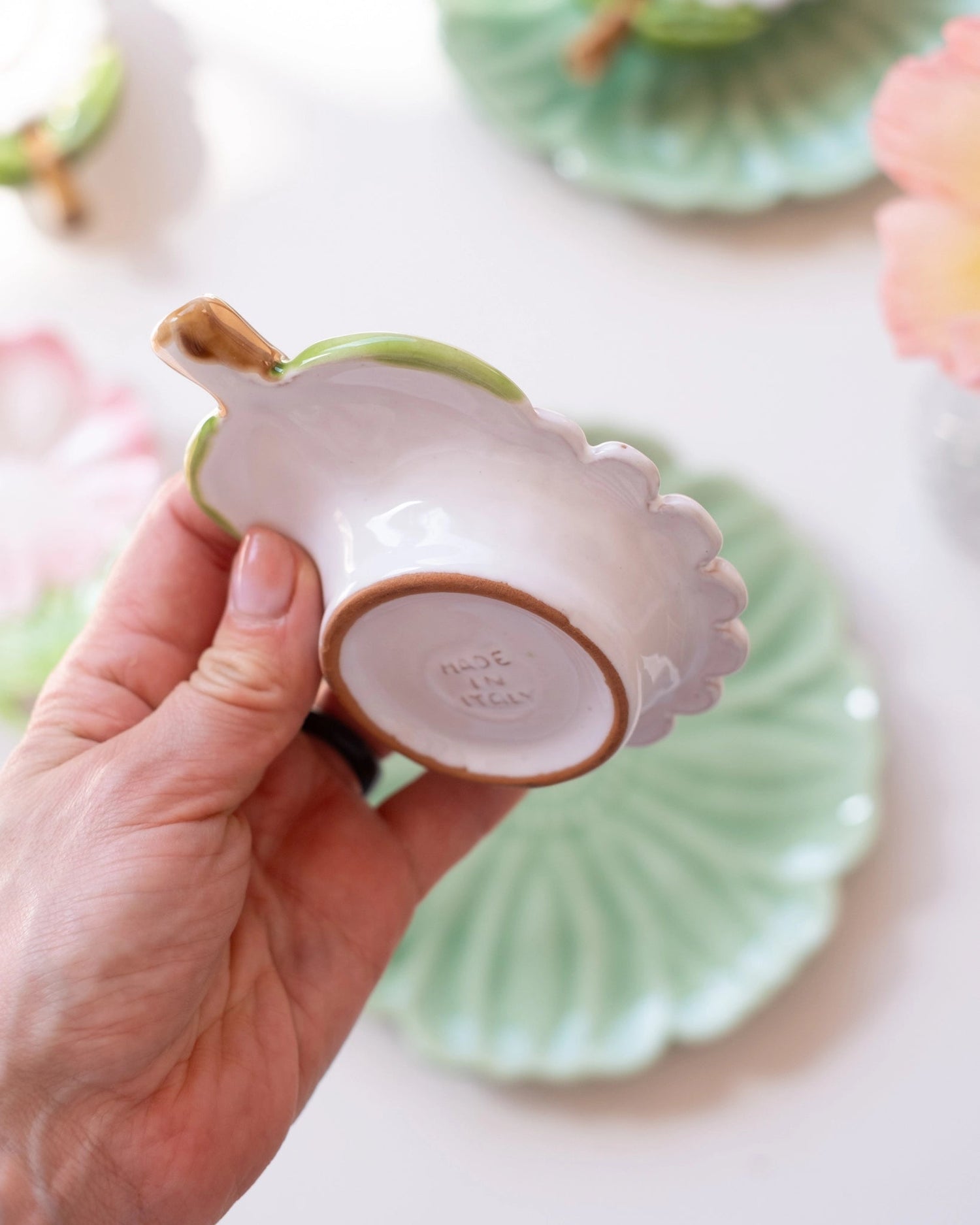 Ancien coquetier en céramique italienne - Silly &amp; Billy