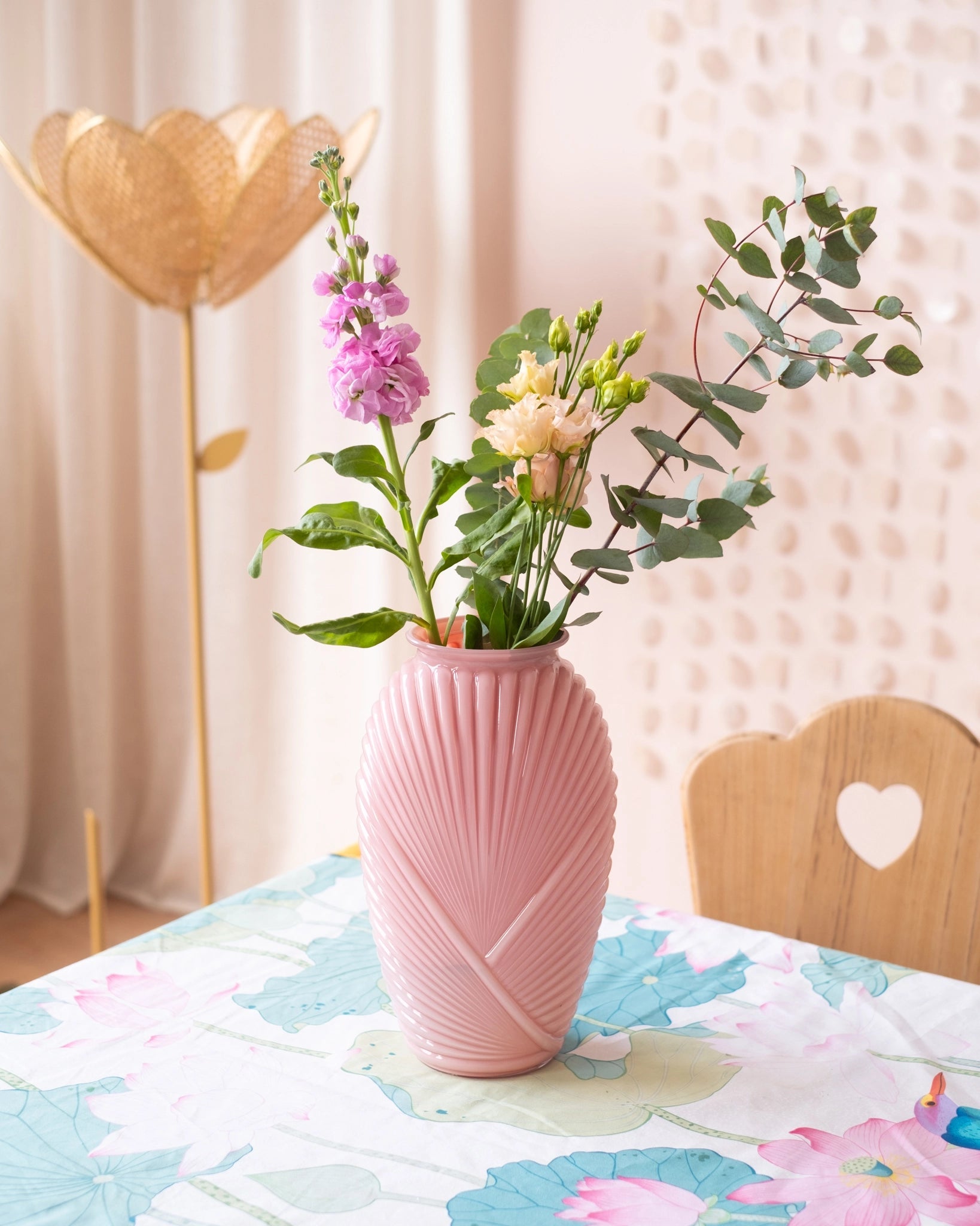 Ancien grand vase en opaline rose - Silly &amp; Billy