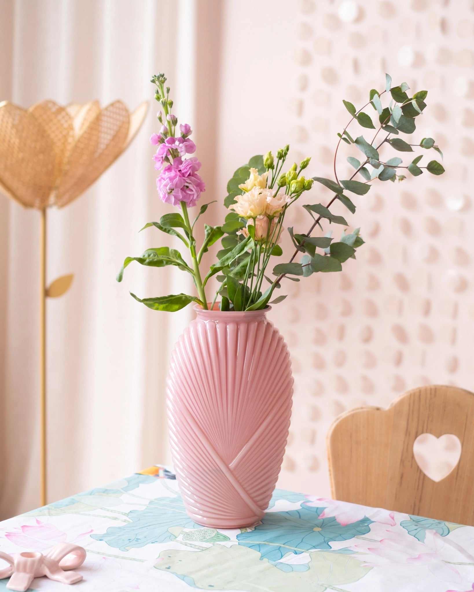 Ancien grand vase en opaline rose - Silly &amp; Billy