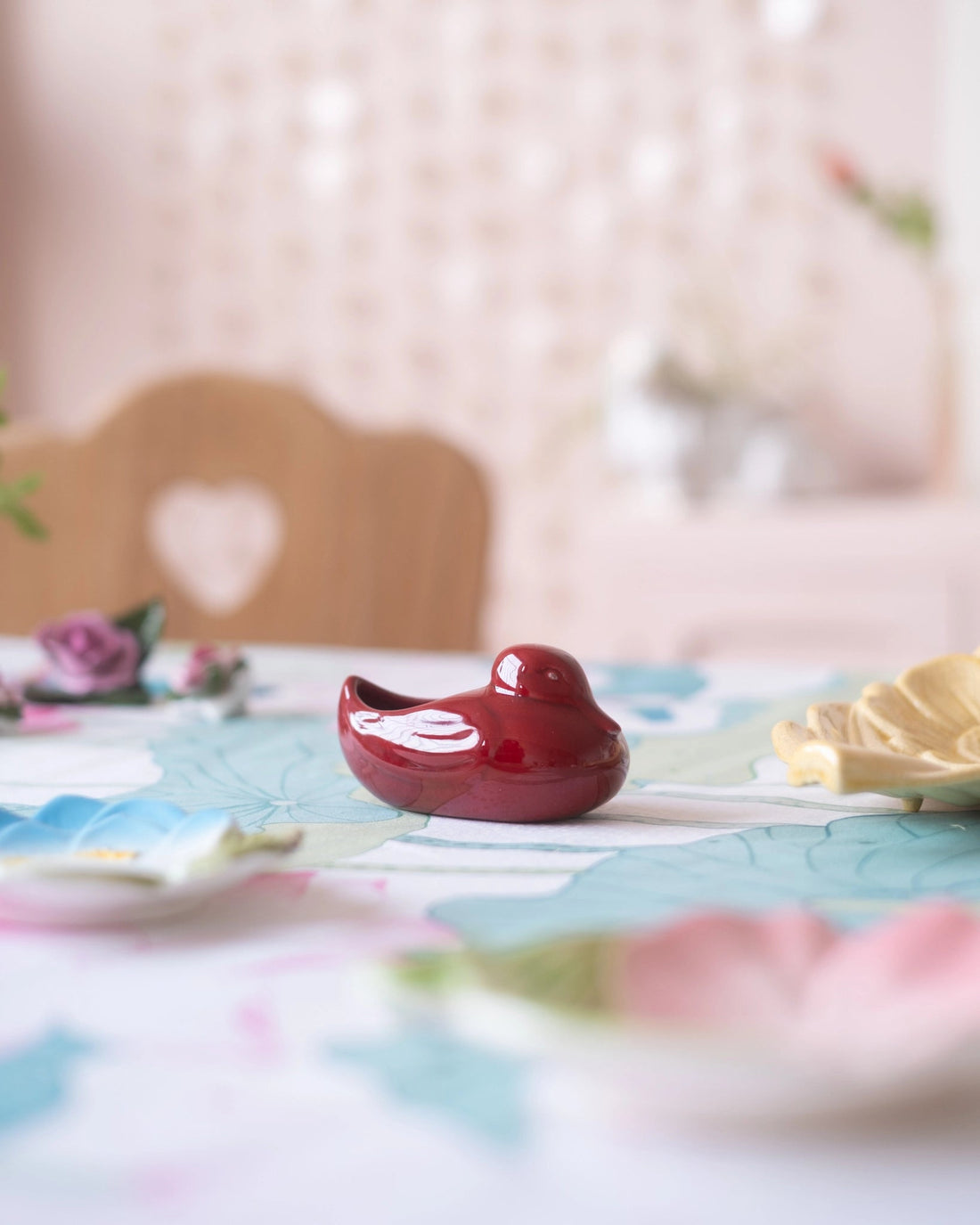 Ancien pot à condiments Canard en faïence bordeaux de Charolles - Silly &amp; Billy