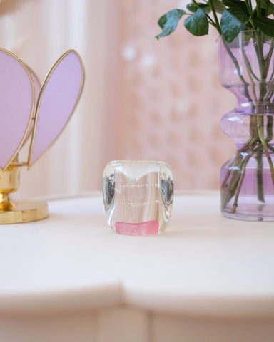 Ancien sulfure en verre rose