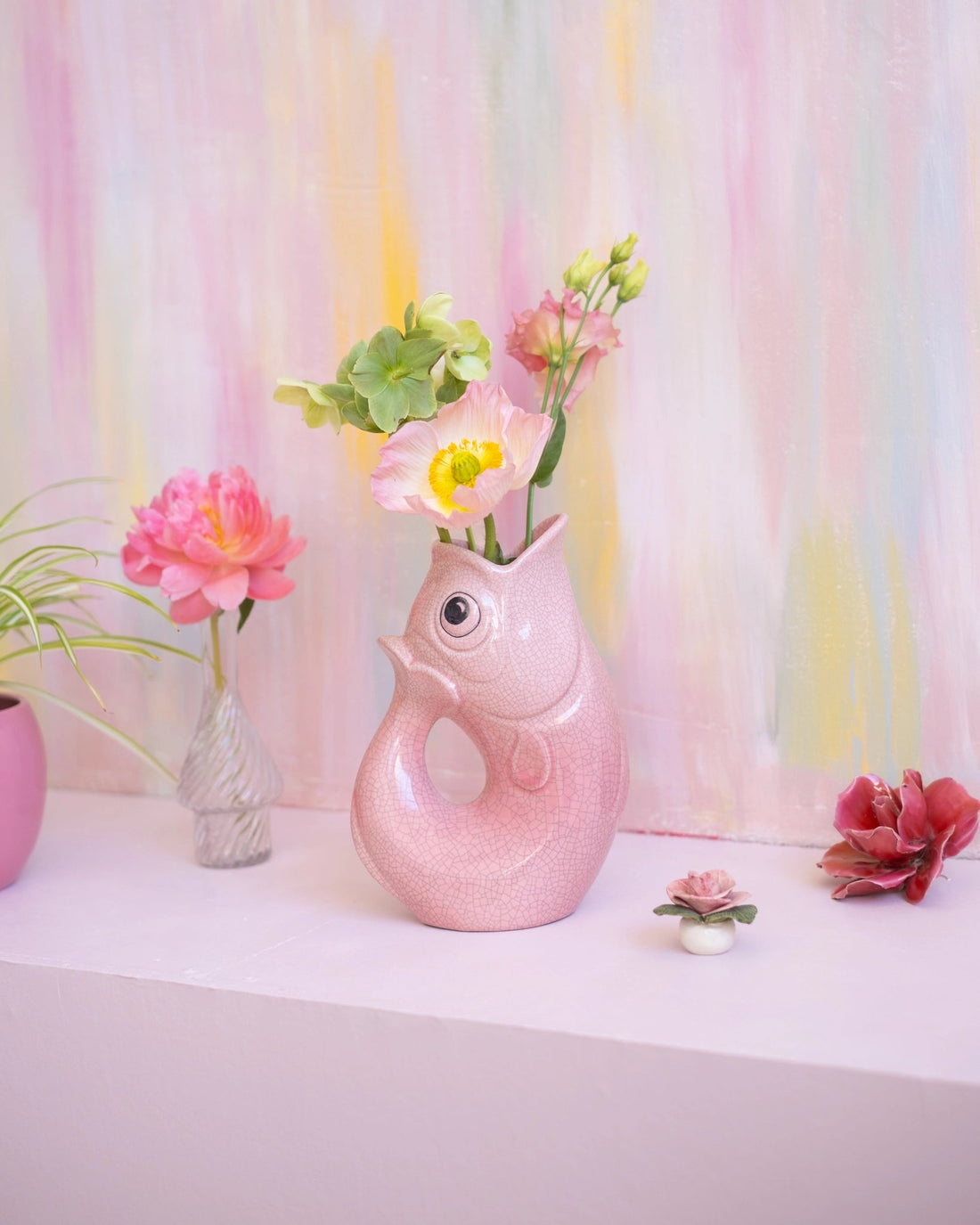 Ancienne carafe Glouglou en faïence craquelée de Charolles - Silly &amp; Billy