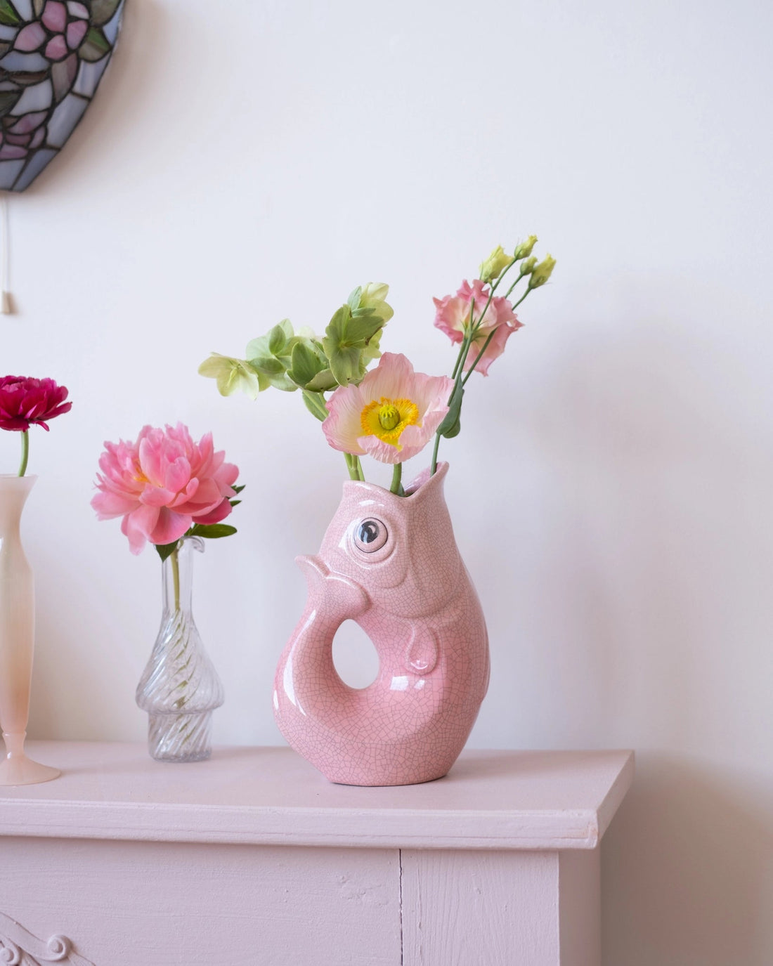 Ancienne carafe Glouglou en faïence craquelée de Charolles - Silly &amp; Billy