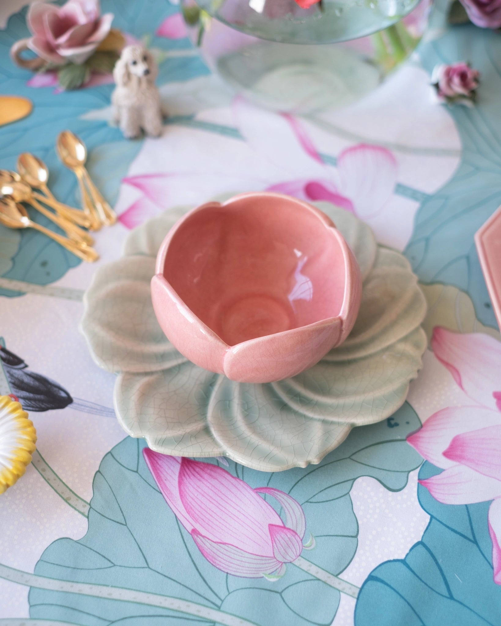 Ancienne coupe en faïence rose de Charolles - Silly &amp; Billy