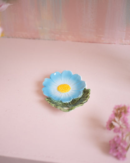 Ancienne coupe Fleur en céramique bleue - Silly &amp; Billy