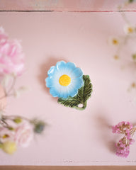 Ancienne coupe Fleur en céramique bleue