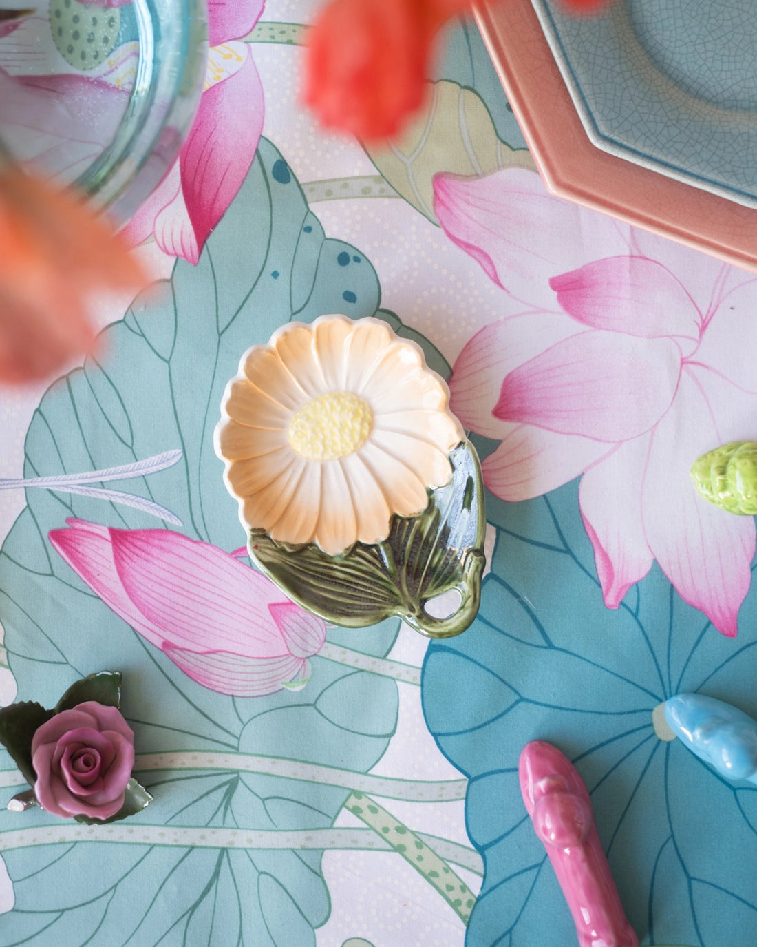 Ancienne coupe Fleur Jaune orangé 1 - Silly &amp; Billy