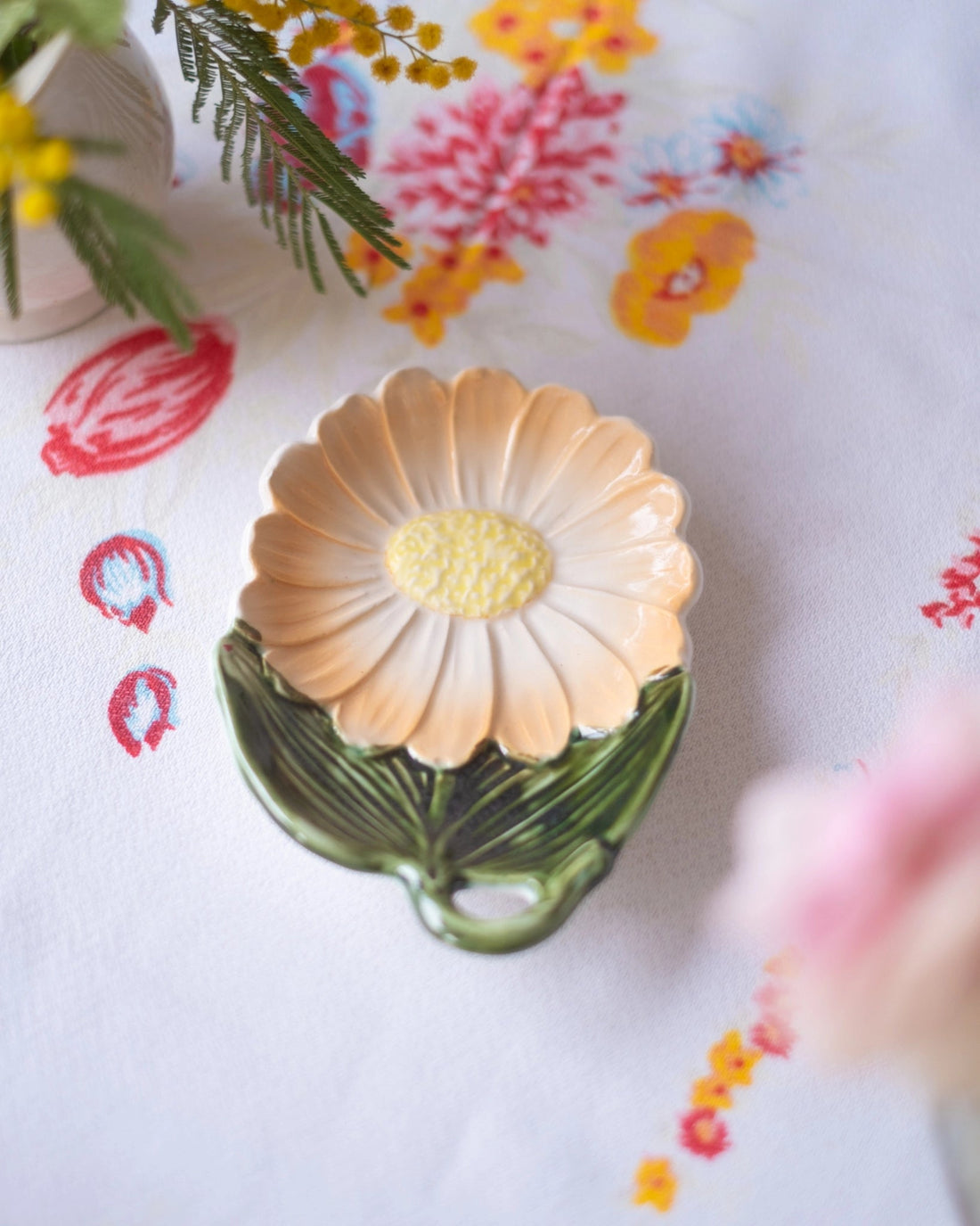 Ancienne coupe Fleur Jaune orangé 1 - Silly &amp; Billy