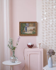 Ancienne huile sur toile - Pauline et les chihuahuas