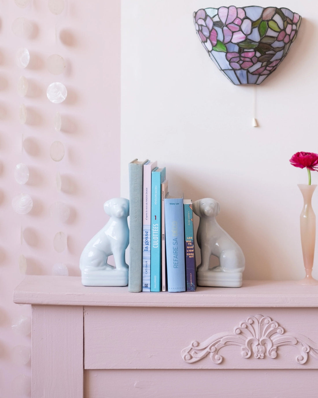 Ancienne paire de serres - livres chiens en faïence - Silly &amp; Billy