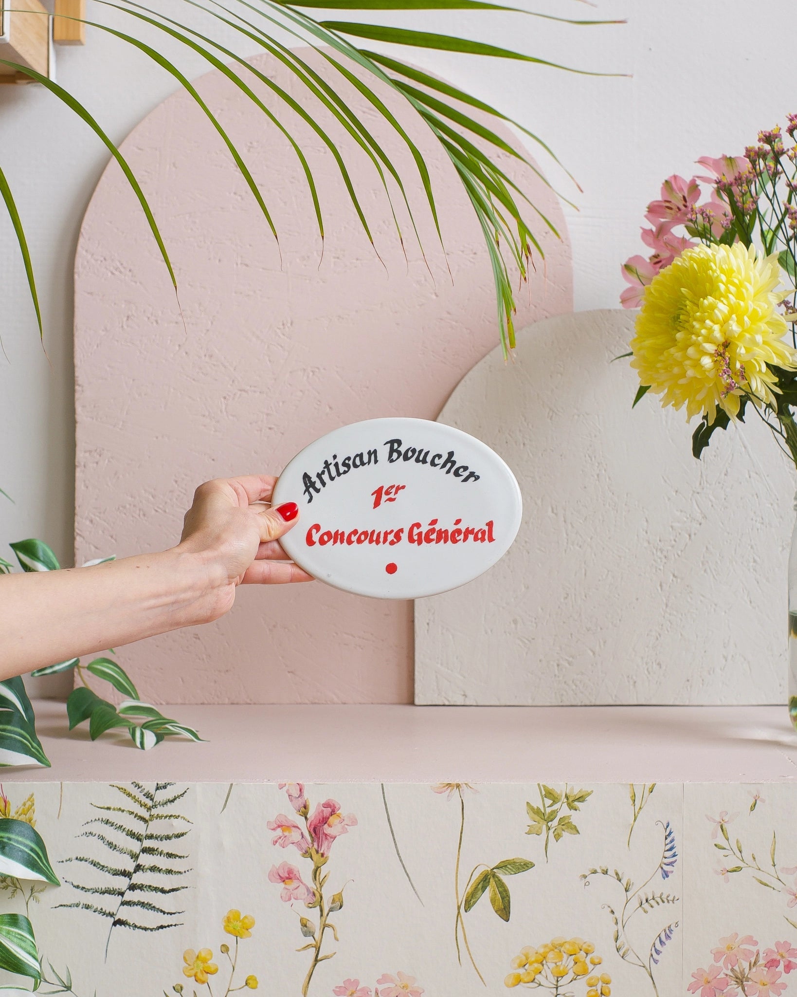 Anciennes plaques de boucherie en céramique émaillée - Au choix - Silly &amp; Billy