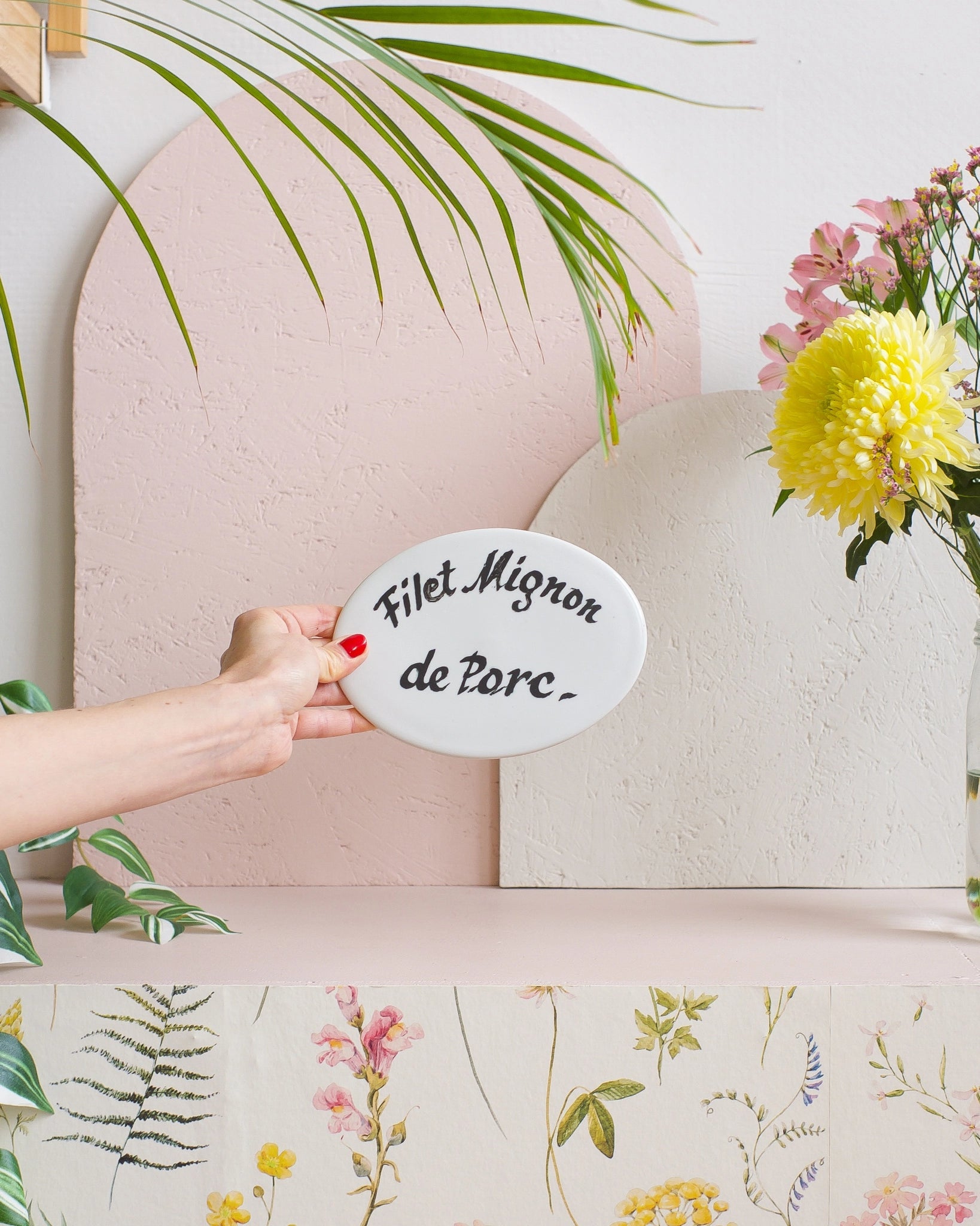 Anciennes plaques de boucherie en céramique émaillée - Au choix - Silly &amp; Billy