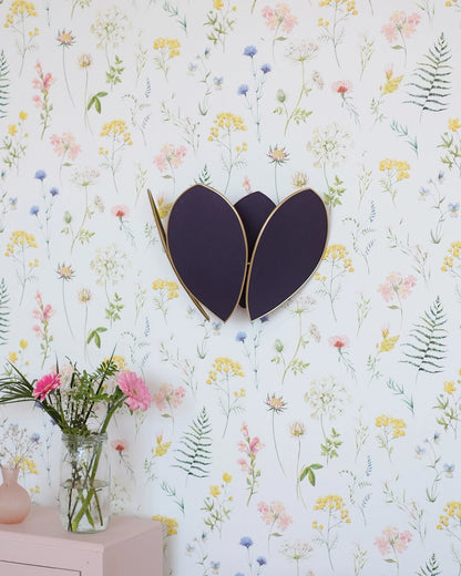 Applique Fleur Double - Bleu nuit et doré - Silly &amp; Billy