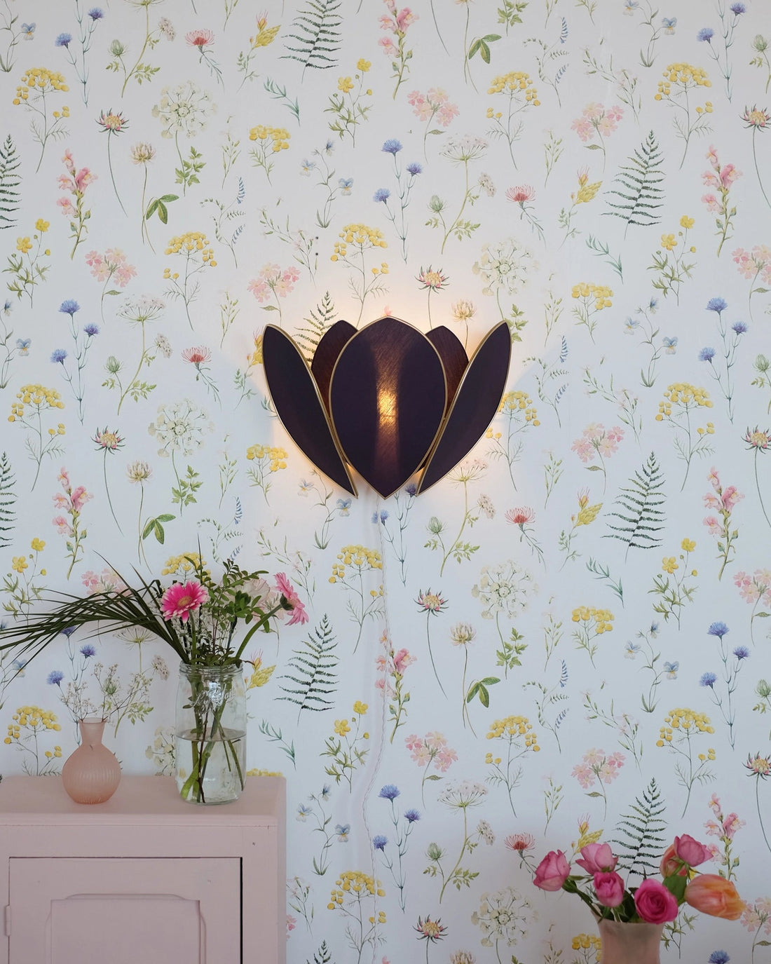 Applique Fleur Double - Bleu nuit et doré - Silly &amp; Billy