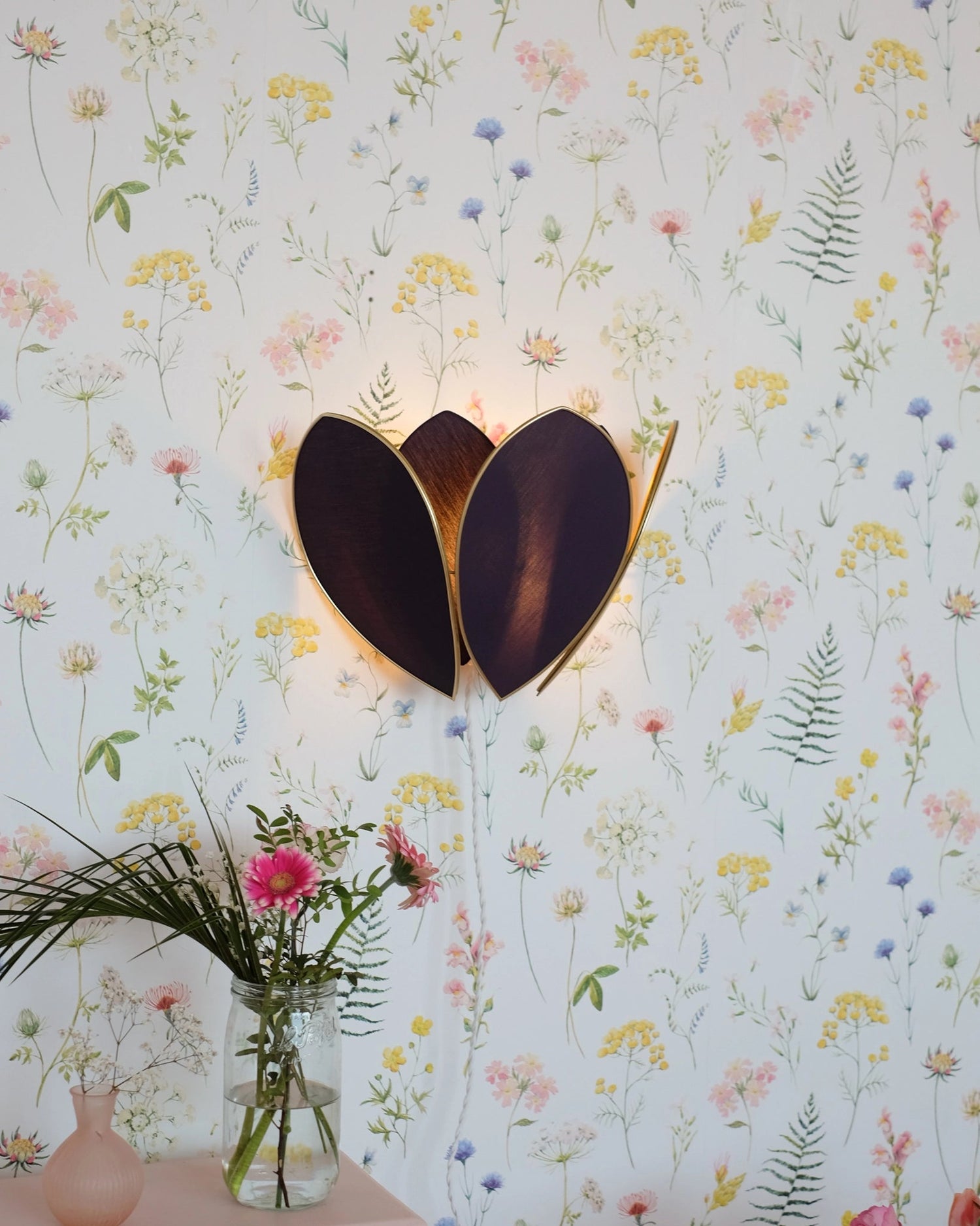 Applique Fleur Double - Bleu nuit et doré - Silly &amp; Billy