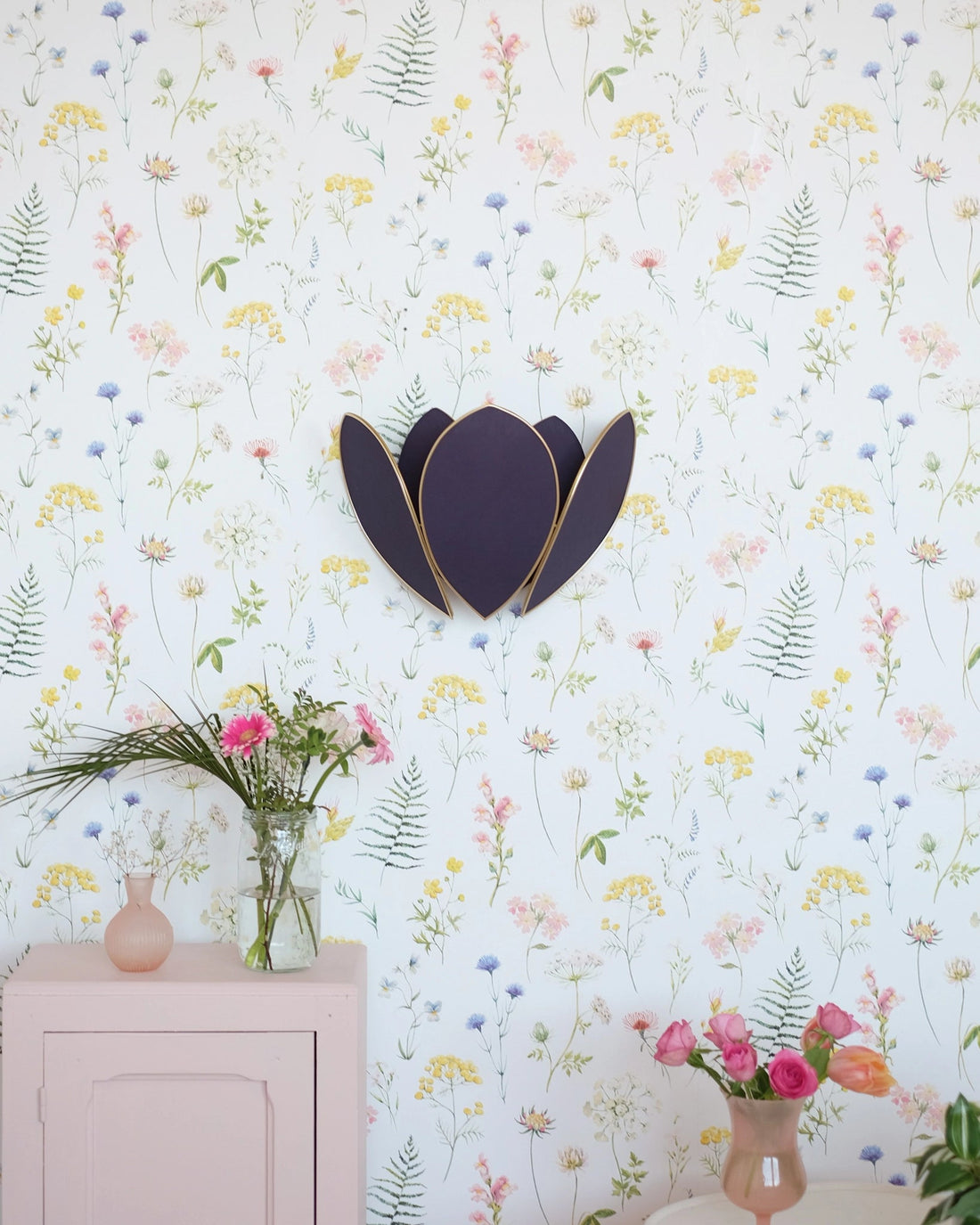 Applique Fleur Double - Bleu nuit et doré - Silly &amp; Billy