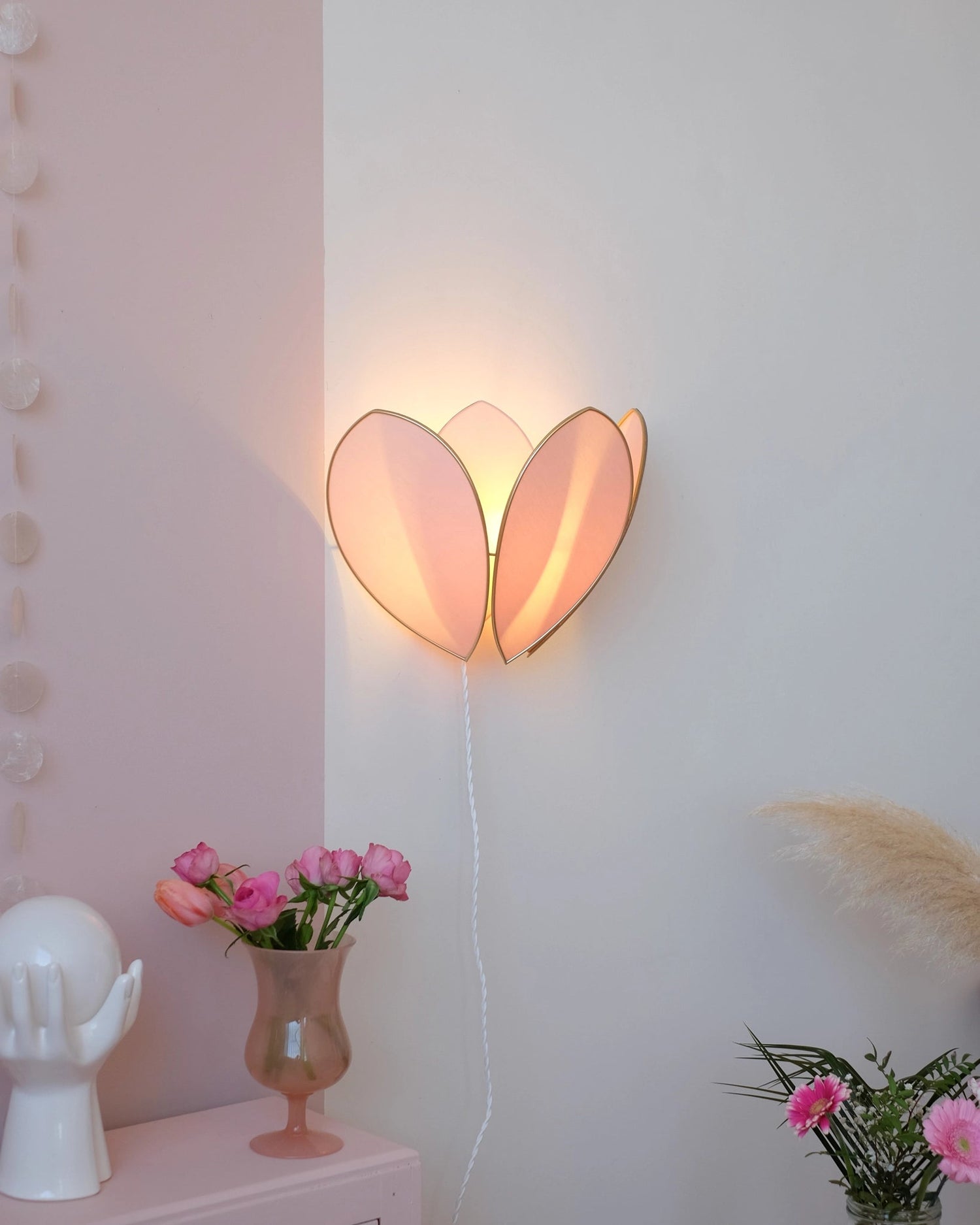 Applique Fleur Double - Blush et doré - Silly &amp; Billy