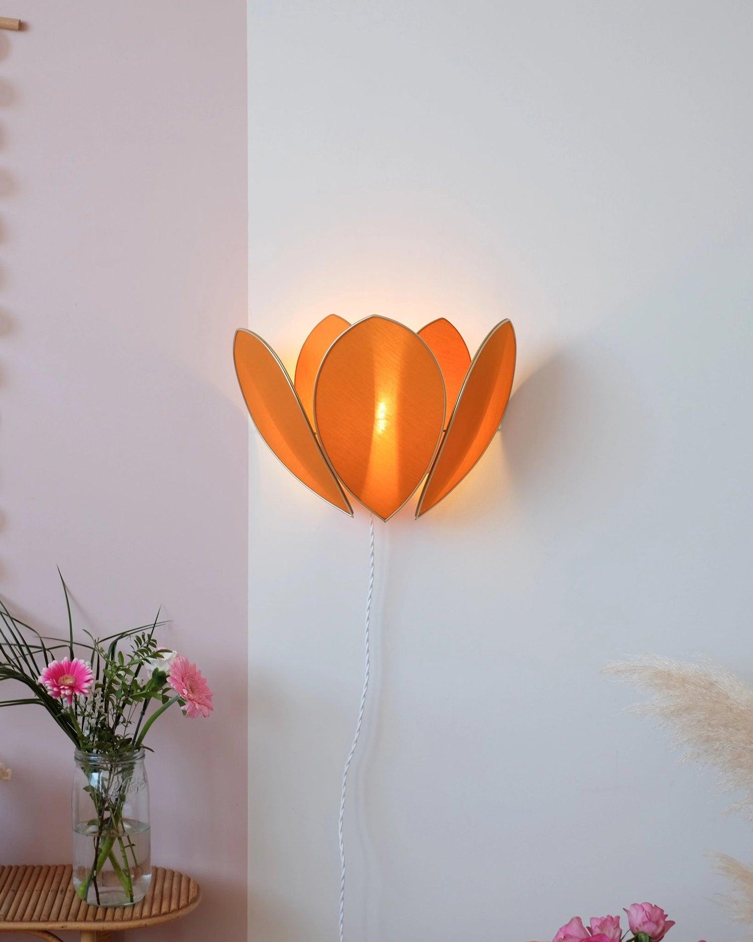 Applique Fleur Double - Caramel et doré - Silly &amp; Billy