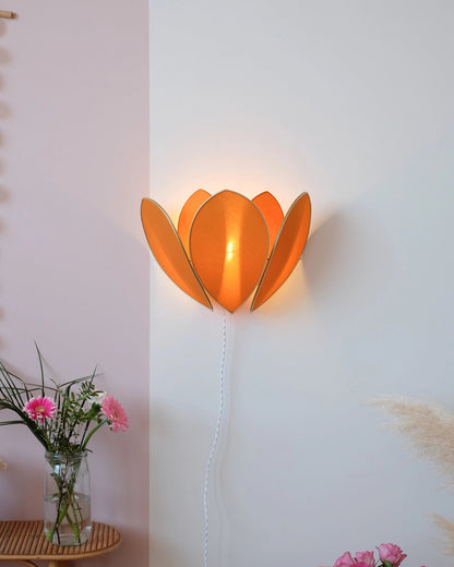 Applique Fleur Double - Caramel et doré - Silly &amp; Billy