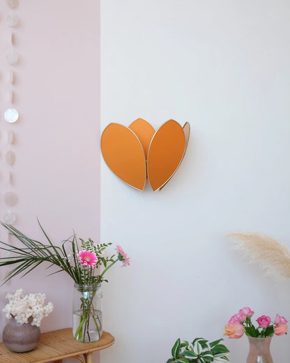 Applique Fleur Double - Caramel et doré - Silly &amp; Billy