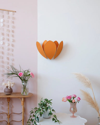 Applique Fleur Double - Caramel et doré - Silly &amp; Billy