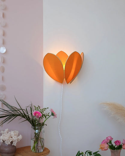 Applique Fleur Double - Caramel et doré - Silly &amp; Billy