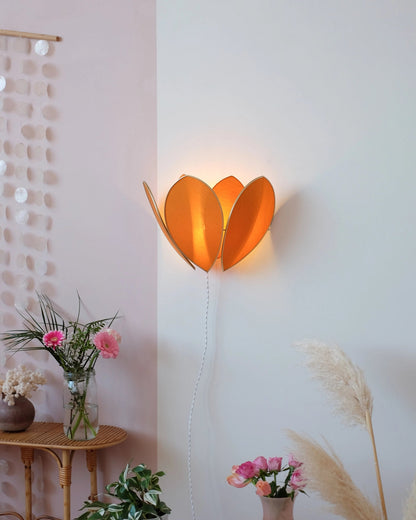 Applique Fleur Double - Caramel et doré - Silly &amp; Billy