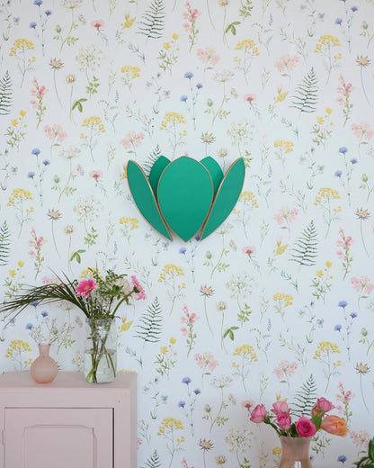 Applique Fleur Double - Émeraude et doré - Silly &amp; Billy