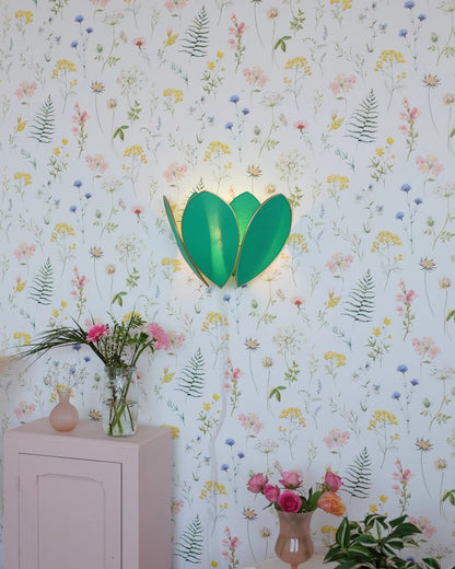 Applique Fleur Double - Émeraude et doré - Silly &amp; Billy