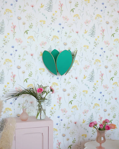 Applique Fleur Double - Émeraude et doré - Silly &amp; Billy