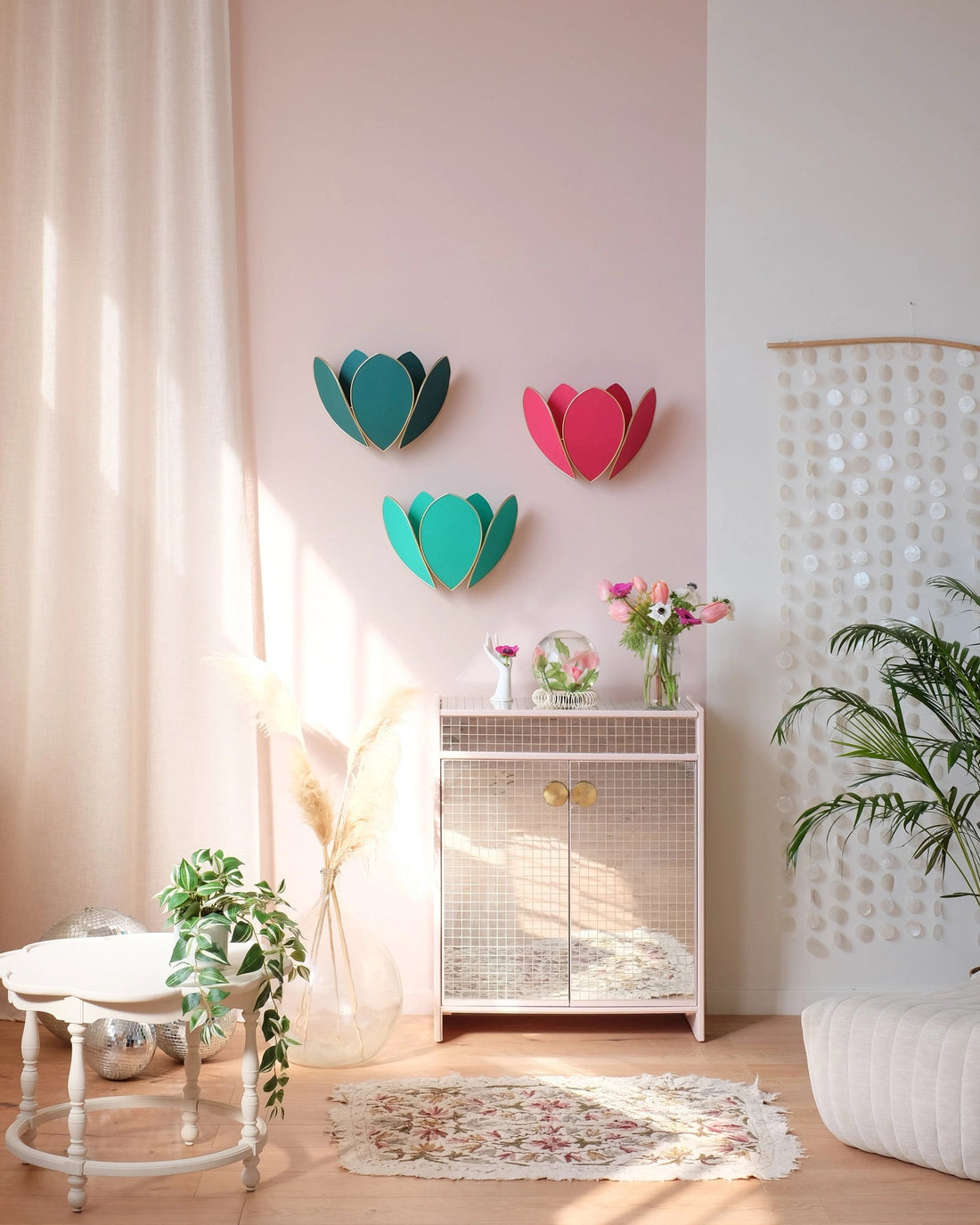 Applique Fleur Double - Émeraude et doré - Silly &amp; Billy