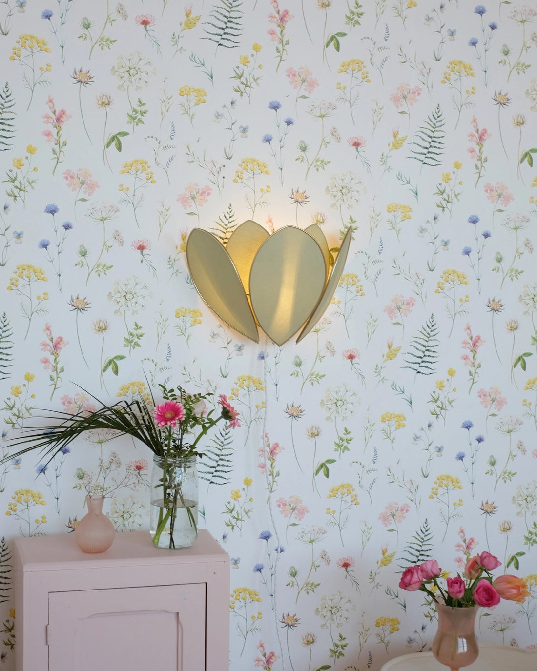 Applique Fleur Double - Eucalyptus et doré - Silly &amp; Billy