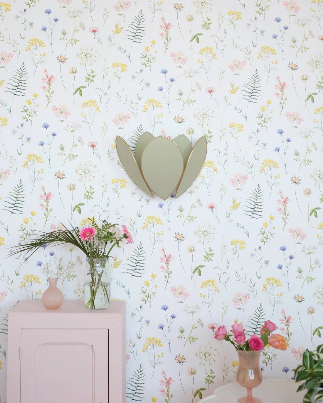 Applique Fleur Double - Eucalyptus et doré - Silly &amp; Billy