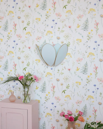 Applique Fleur Double - Glacier et doré - Silly &amp; Billy