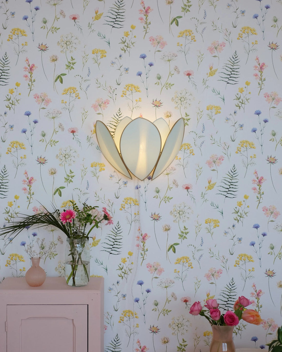 Applique Fleur Double - Glacier et doré - Silly &amp; Billy