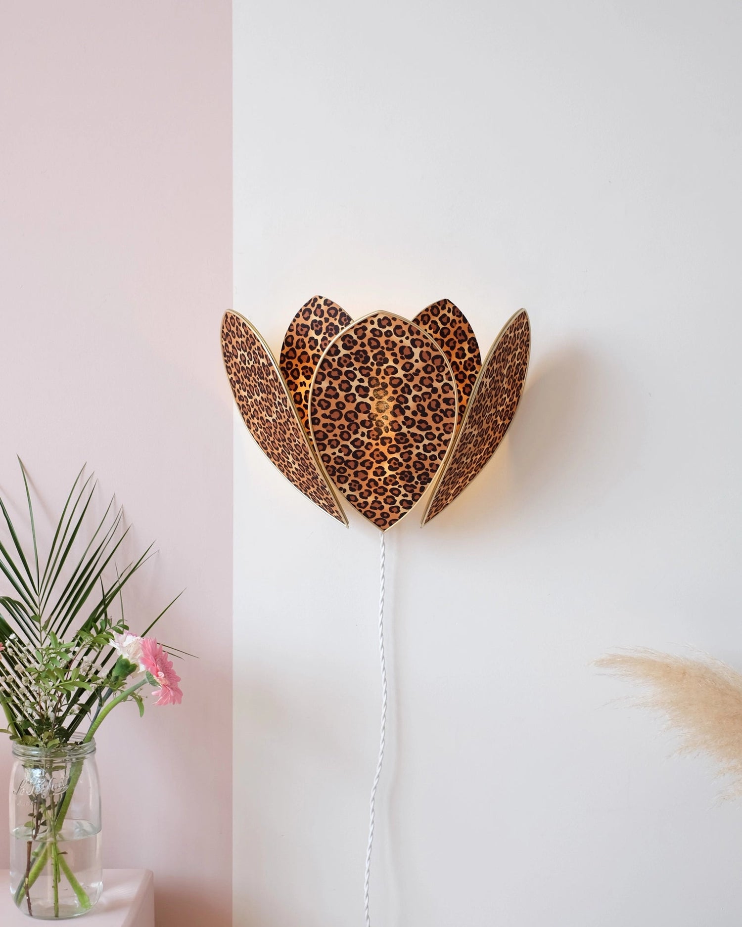 Applique Fleur Double - Léopard et doré - Silly &amp; Billy