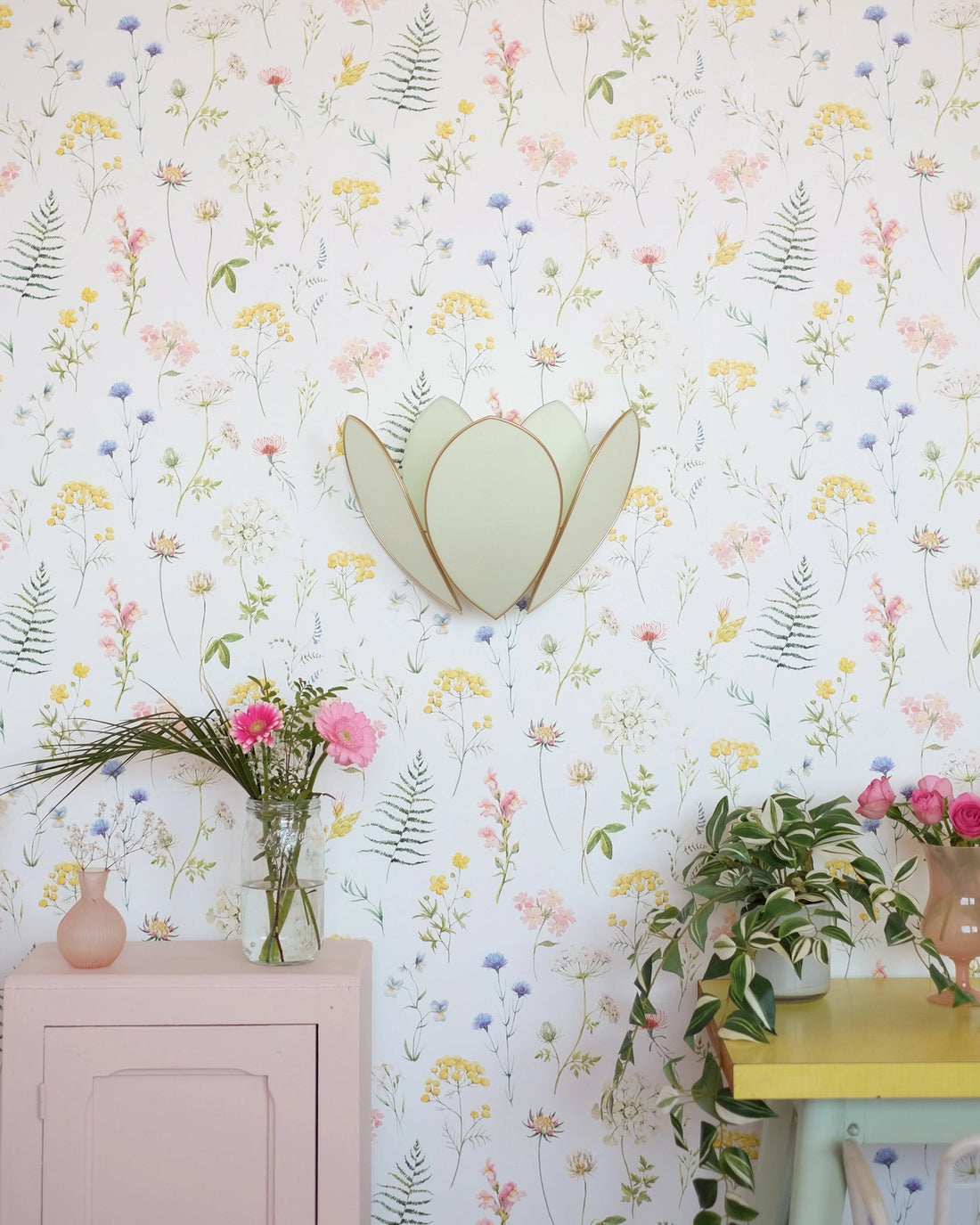 Applique Fleur Double - Menthe fraîche et doré - Silly &amp; Billy