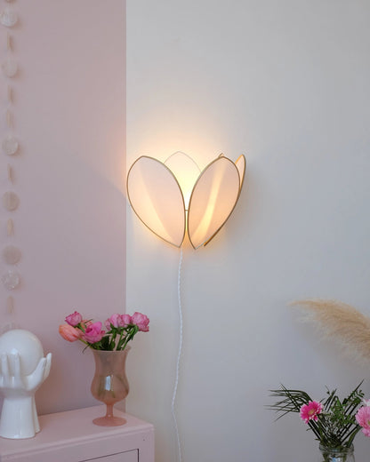 Applique Fleur Double - Nude et doré - Silly &amp; Billy