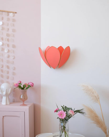 Applique Fleur Double - Pamplemousse et doré - Silly &amp; Billy
