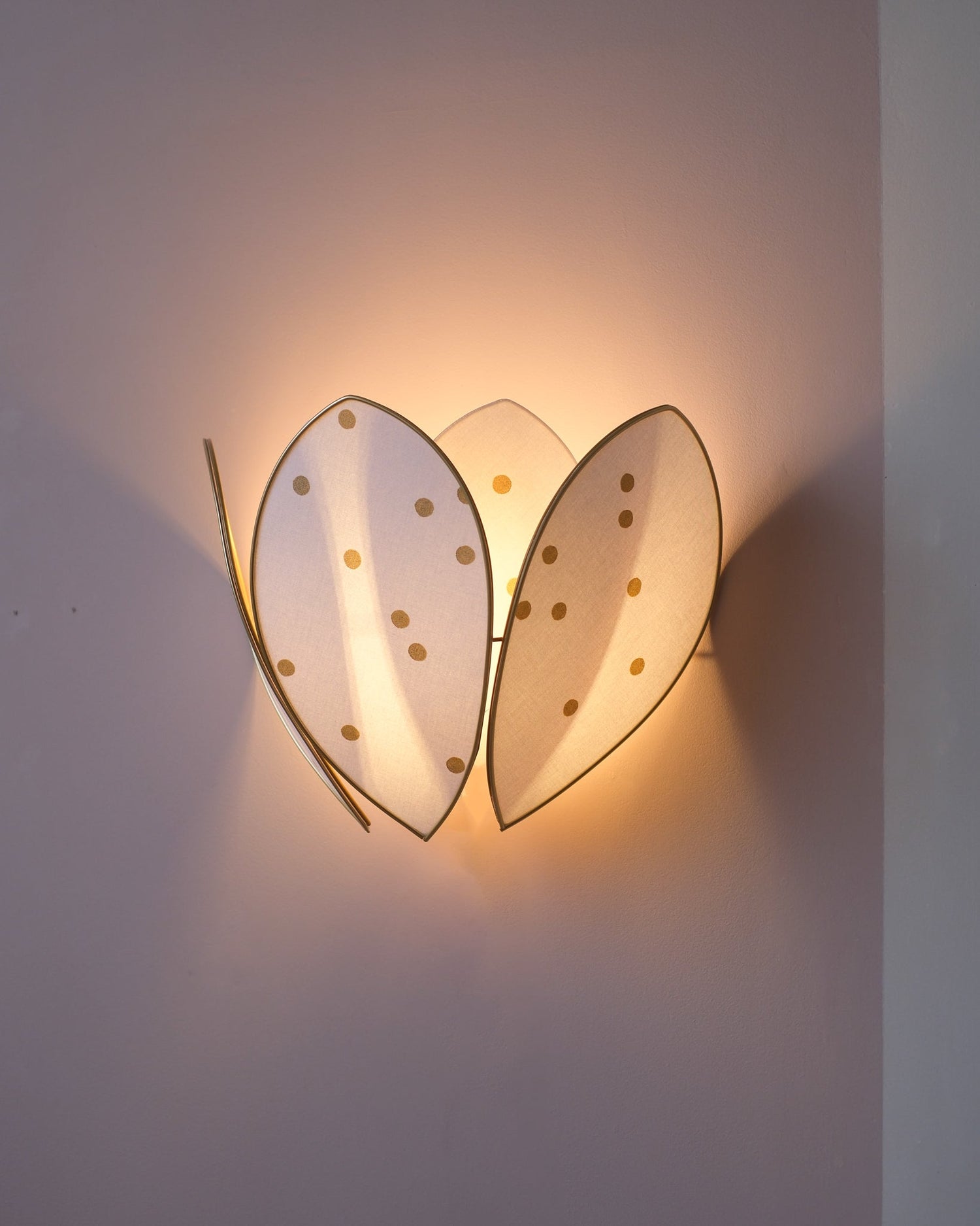 Applique Fleur Double - Pois dorés - Silly &amp; Billy