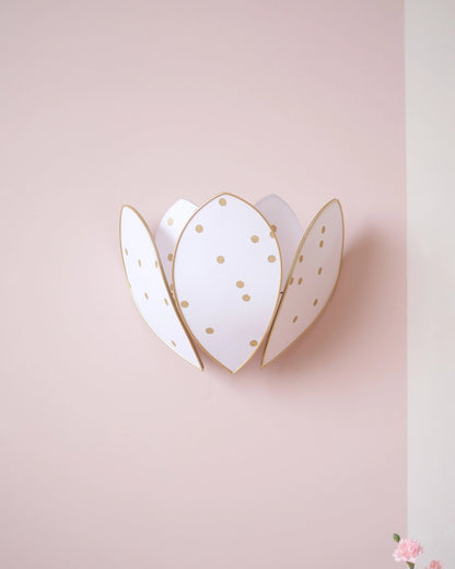 Applique Fleur Double - Pois dorés - Silly &amp; Billy