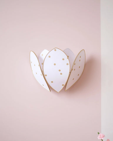 Applique Fleur Double - Pois dorés