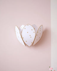 Applique Fleur Double - Pois dorés