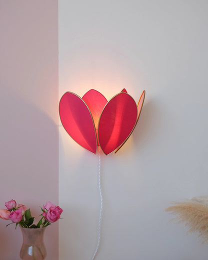 Applique Fleur Double - Rose des bois et doré - Silly &amp; Billy