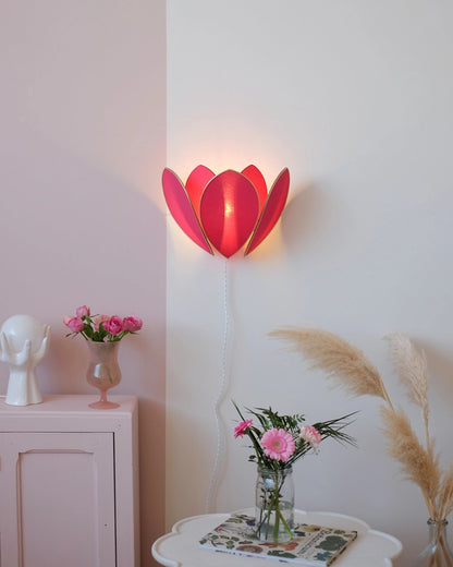 Applique Fleur Double - Rose des bois et doré - Silly &amp; Billy