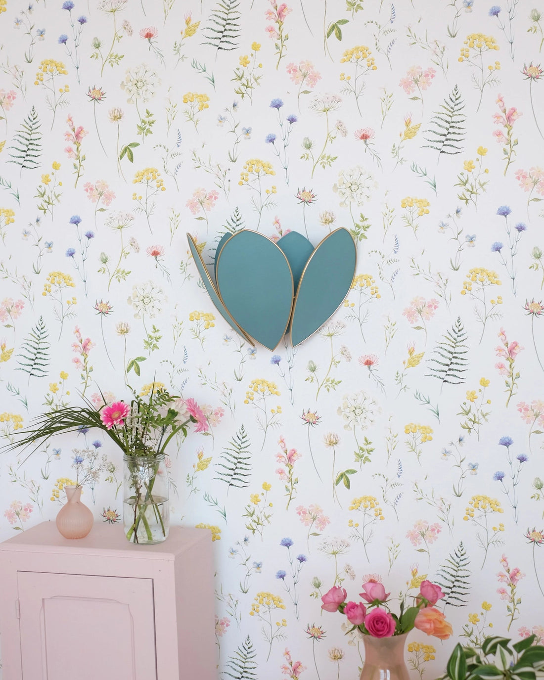 Applique Fleur Double - Tempête et doré - Silly &amp; Billy