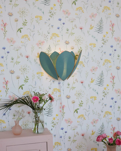 Applique Fleur Double - Tempête et doré - Silly &amp; Billy