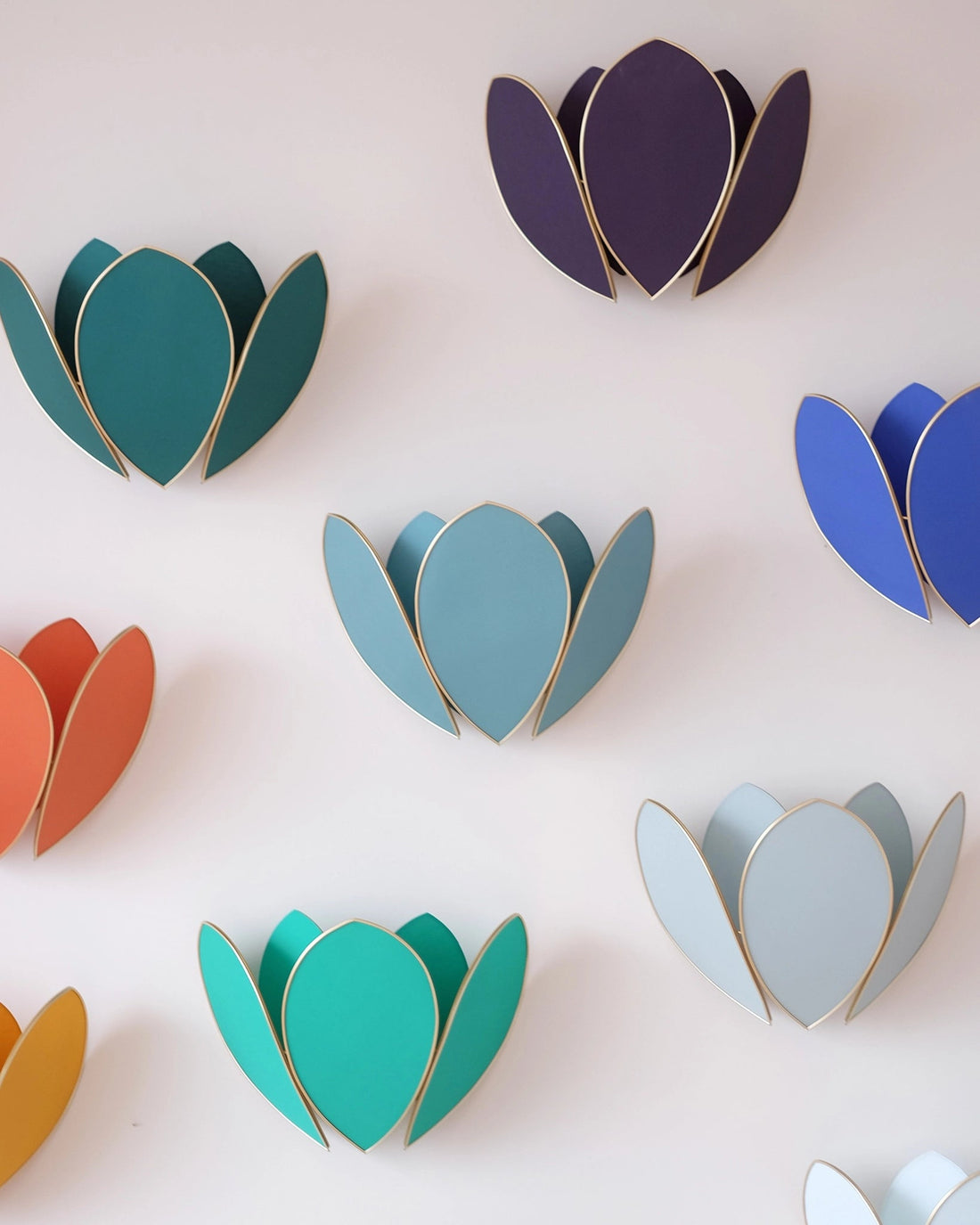 Applique Fleur Double - Tempête et doré - Silly &amp; Billy